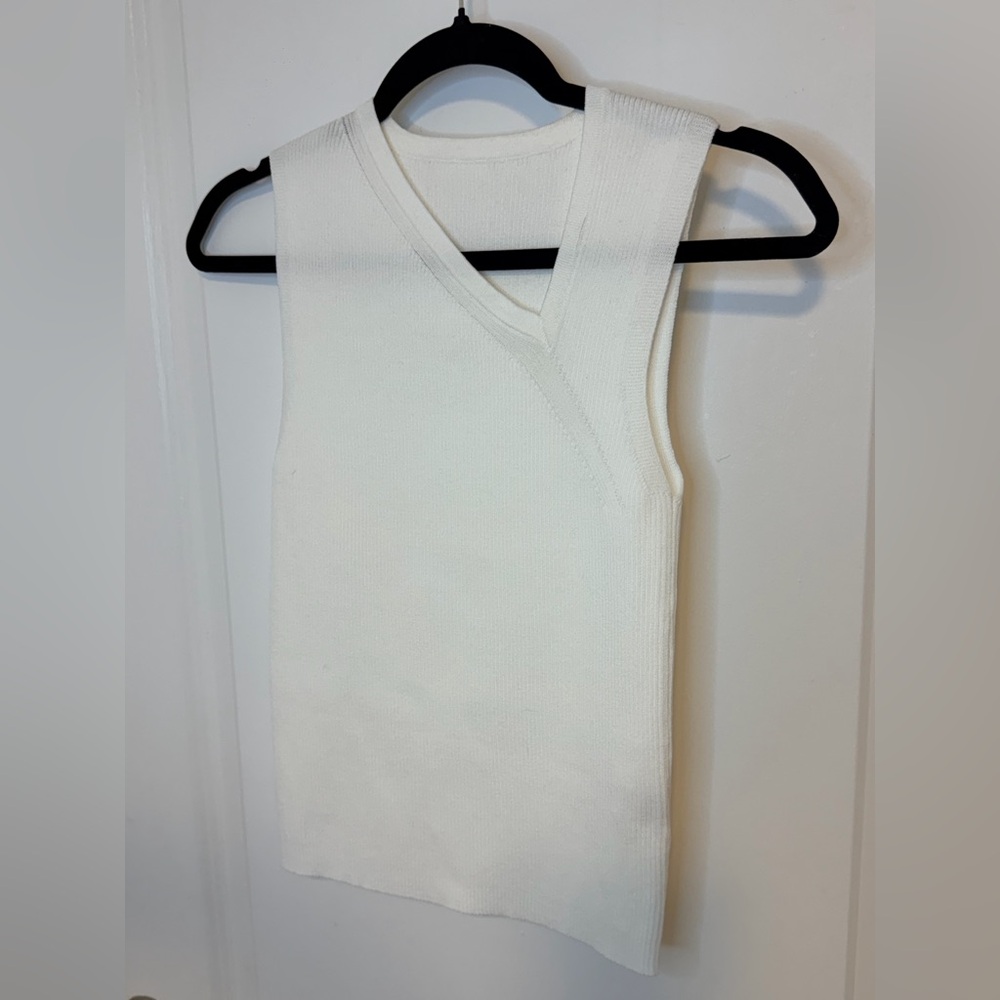 Elegant White V-Neck Tank Top